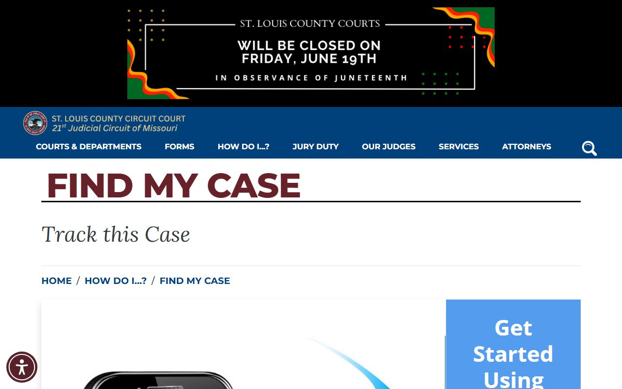 St. Louis County court records after arrest Find My Case instructions